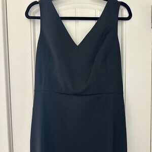 NEW ANN TAYLOR BLACK SPARKLE BOW BACK V-neck SHEATH DRESS, SIZE 8